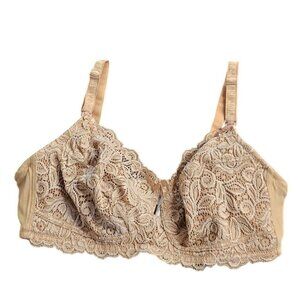 Warners Maternity Nursing Bra, Lace, Nude, Crinkle Removable Straps, Size 38C